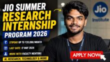 Jio Summer Research Internship Program 2026